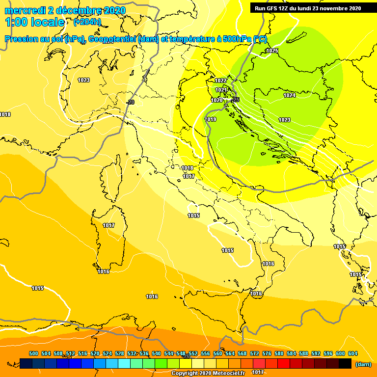 Modele GFS - Carte prvisions 