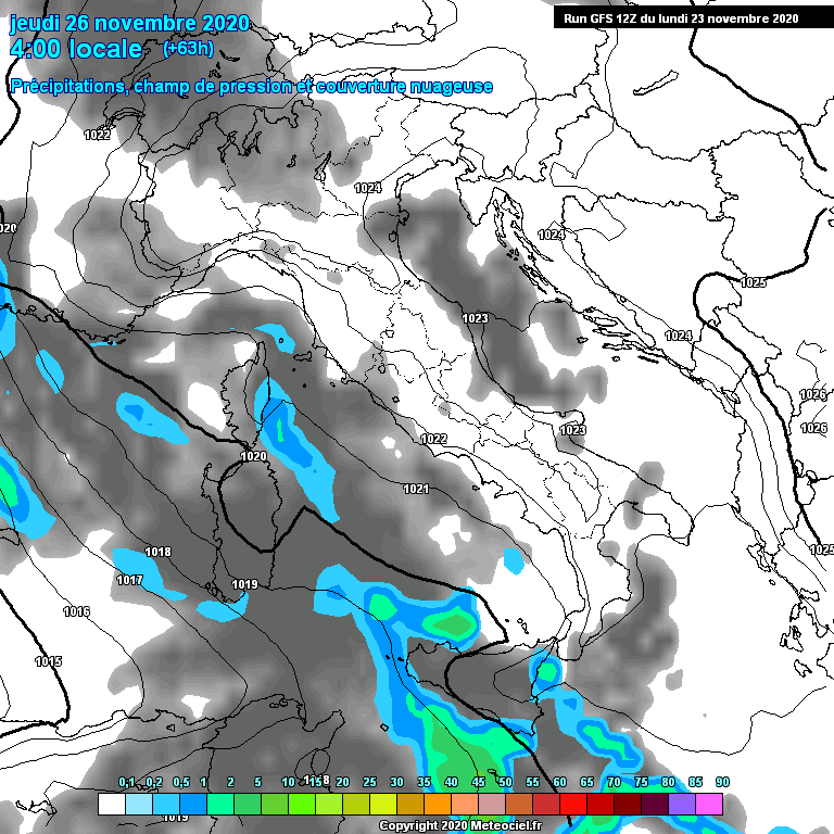 Modele GFS - Carte prvisions 