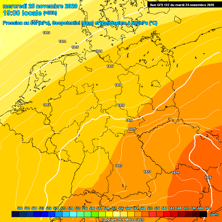 Modele GFS - Carte prvisions 