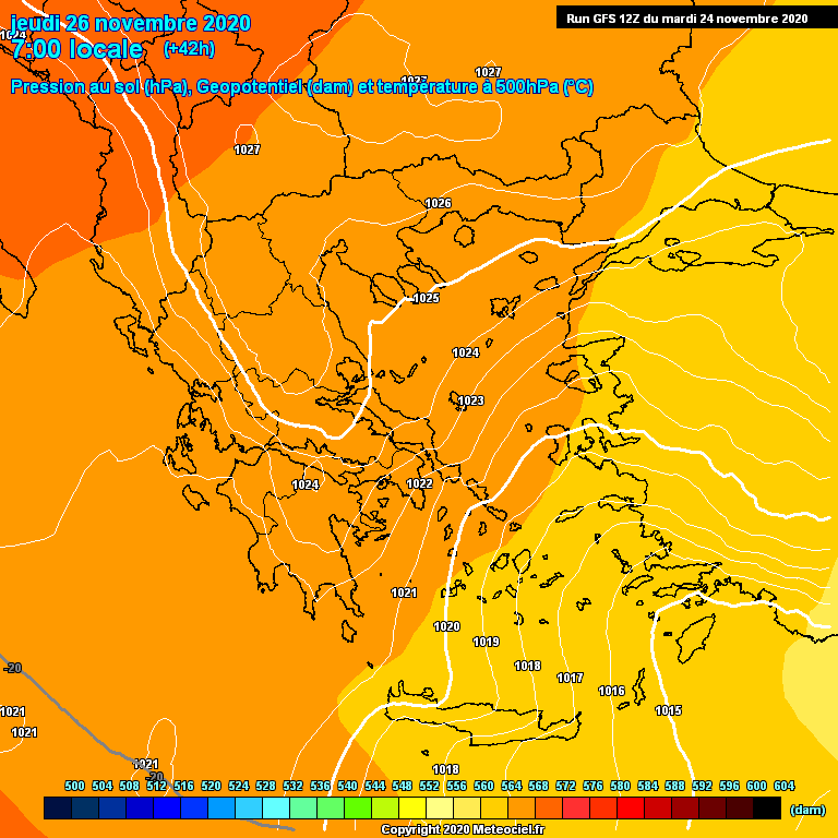 Modele GFS - Carte prvisions 