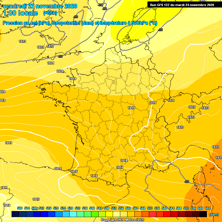 Modele GFS - Carte prvisions 