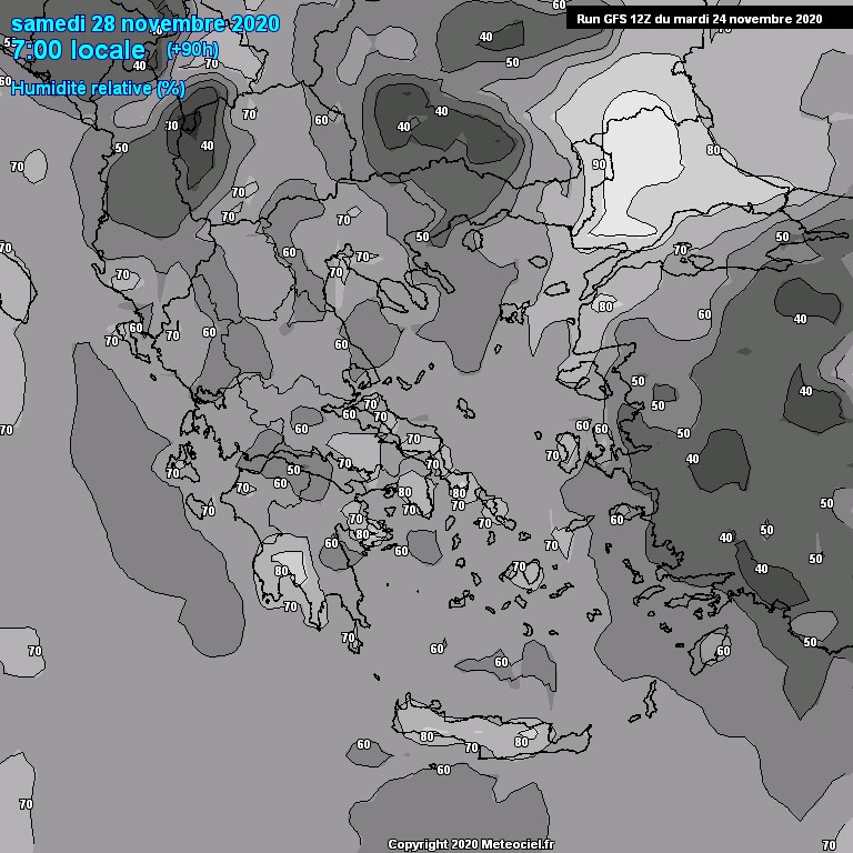 Modele GFS - Carte prvisions 