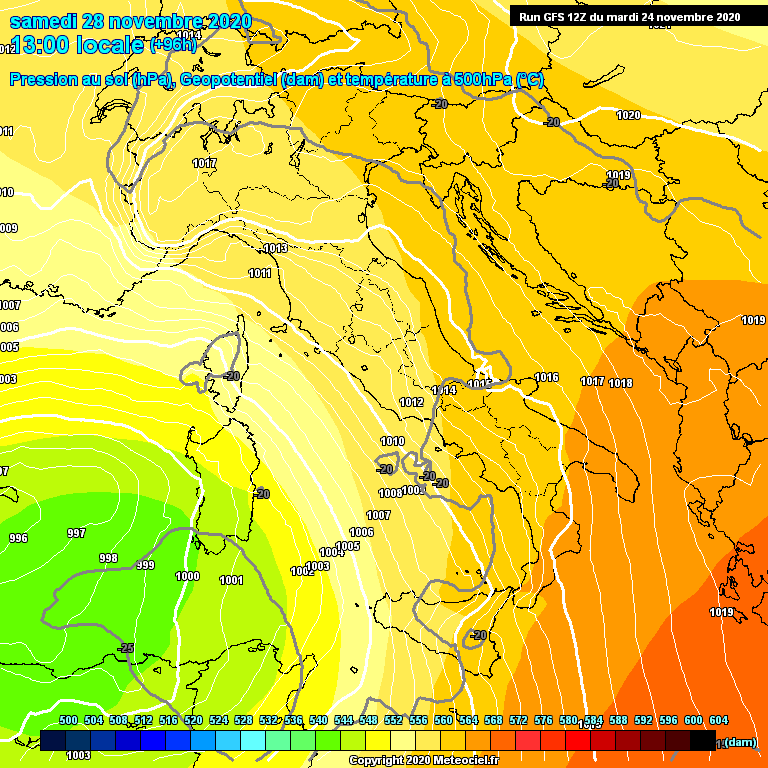 Modele GFS - Carte prvisions 