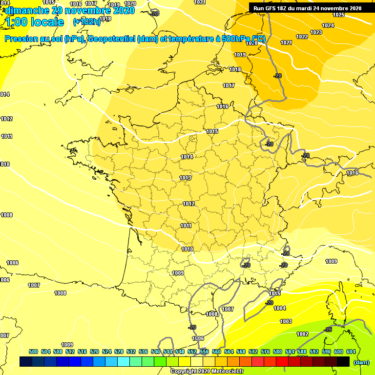 Modele GFS - Carte prvisions 