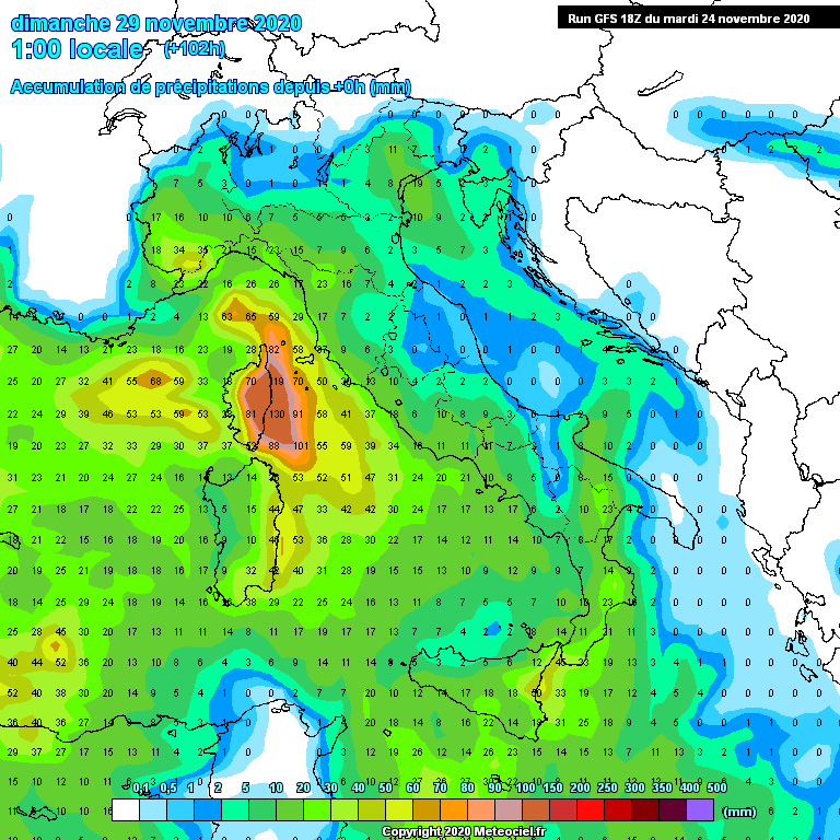 Modele GFS - Carte prvisions 