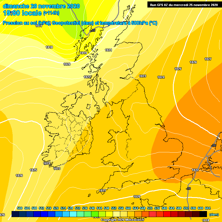 Modele GFS - Carte prvisions 