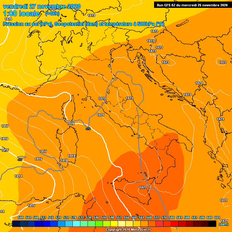 Modele GFS - Carte prvisions 