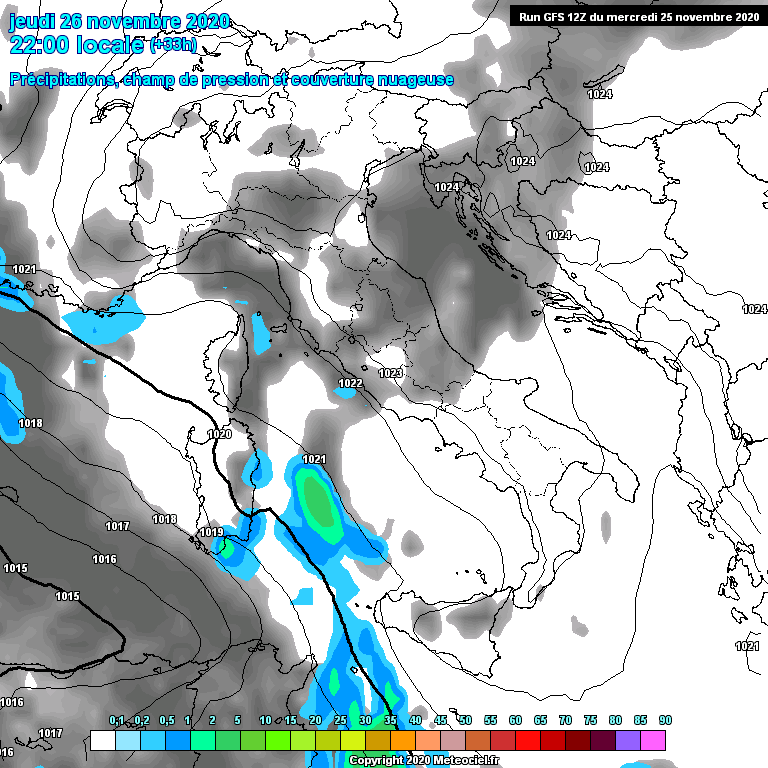 Modele GFS - Carte prvisions 