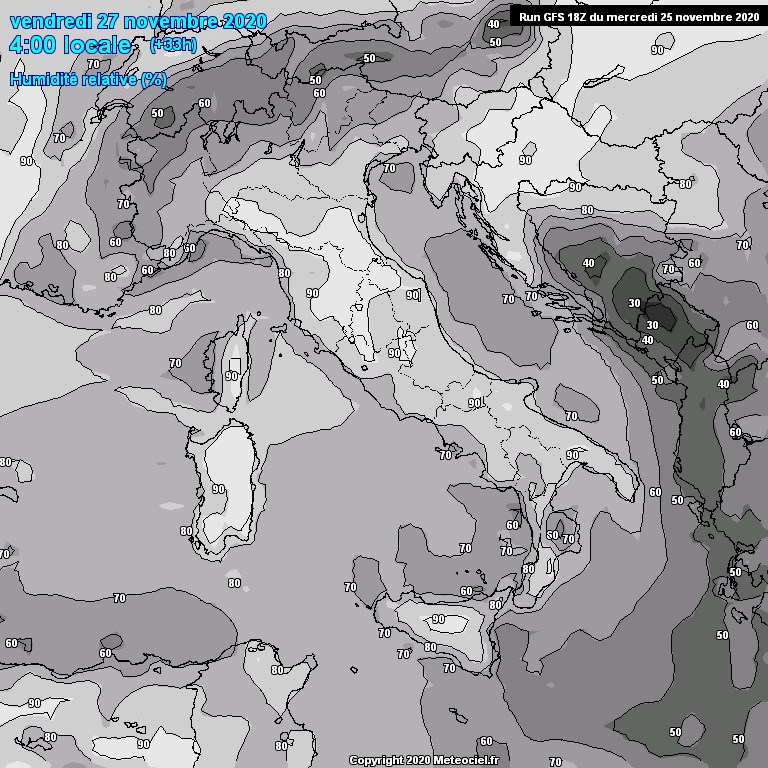 Modele GFS - Carte prvisions 