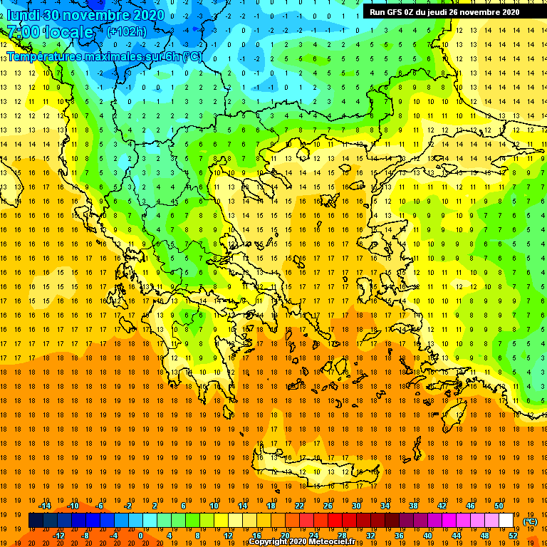 Modele GFS - Carte prvisions 