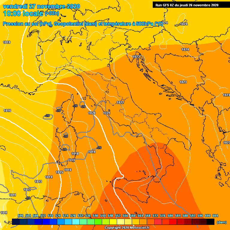 Modele GFS - Carte prvisions 