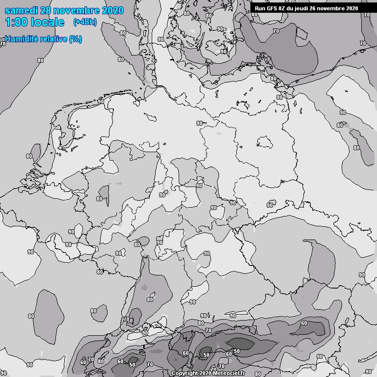 Modele GFS - Carte prvisions 