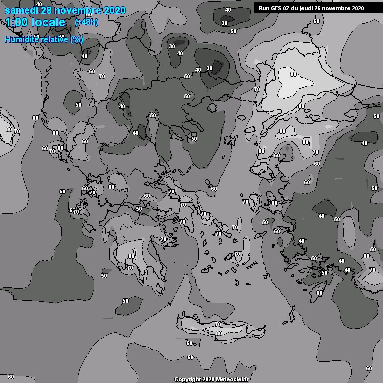 Modele GFS - Carte prvisions 