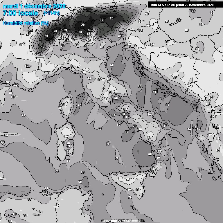 Modele GFS - Carte prvisions 