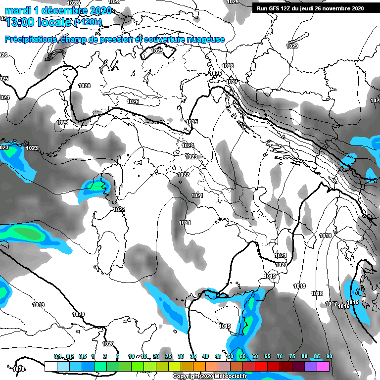 Modele GFS - Carte prvisions 