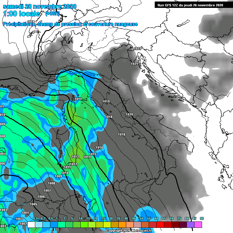 Modele GFS - Carte prvisions 