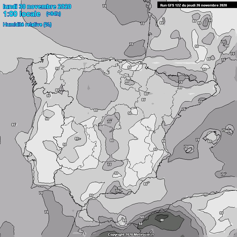 Modele GFS - Carte prvisions 