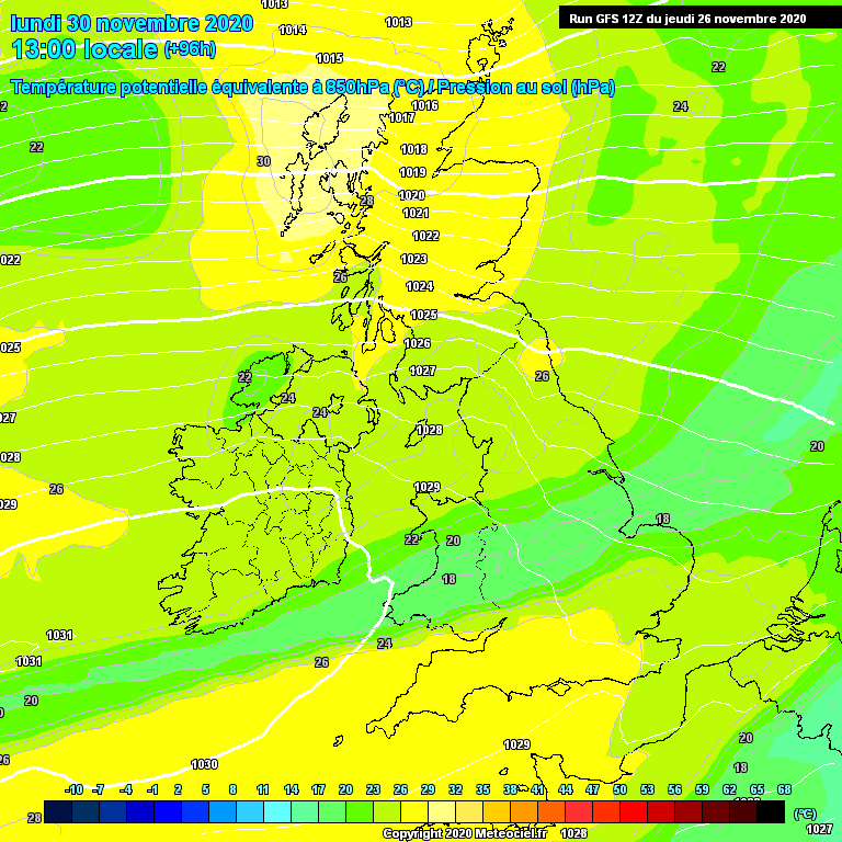 Modele GFS - Carte prvisions 