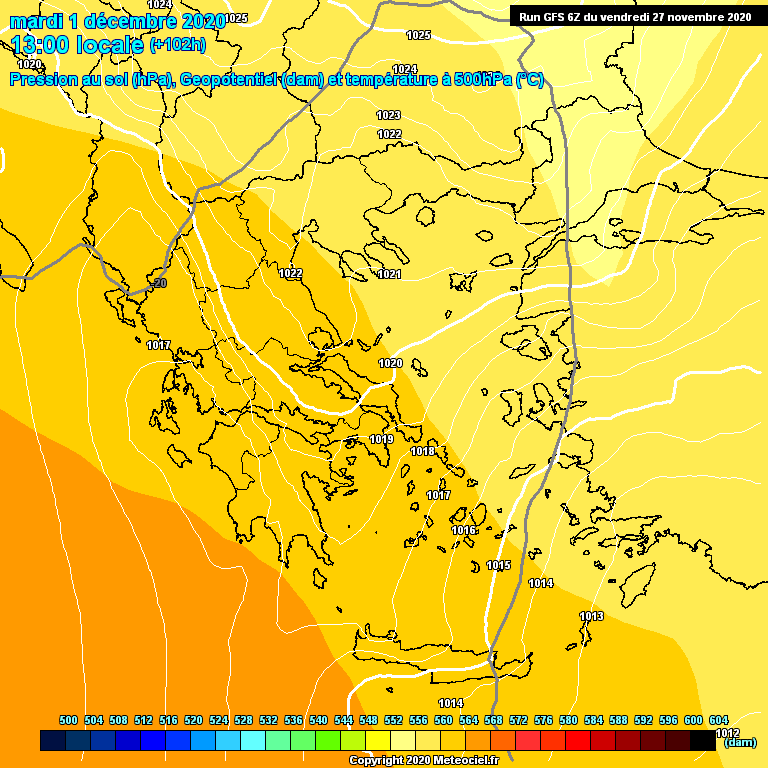 Modele GFS - Carte prvisions 