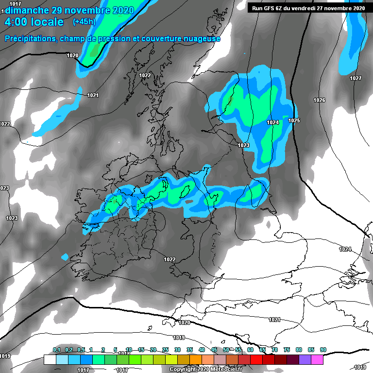 Modele GFS - Carte prvisions 