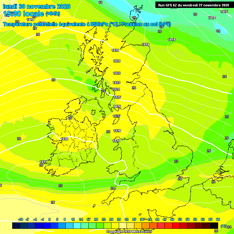 Modele GFS - Carte prvisions 