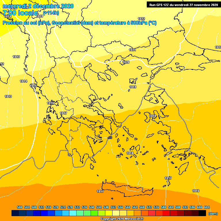 Modele GFS - Carte prvisions 