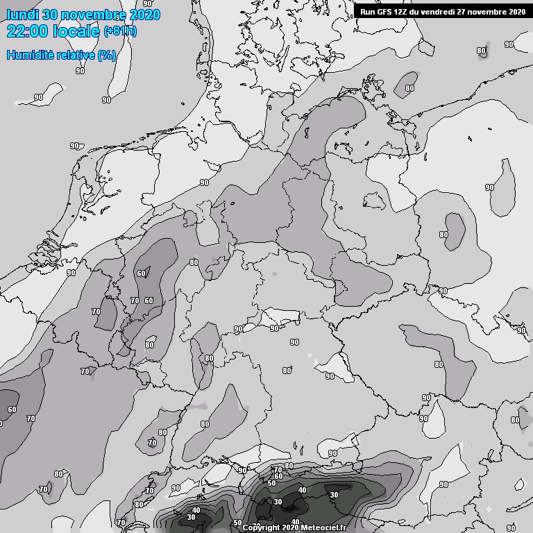 Modele GFS - Carte prvisions 