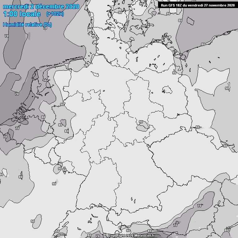 Modele GFS - Carte prvisions 