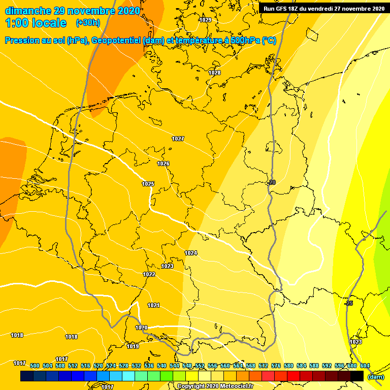 Modele GFS - Carte prvisions 