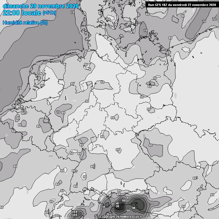 Modele GFS - Carte prvisions 