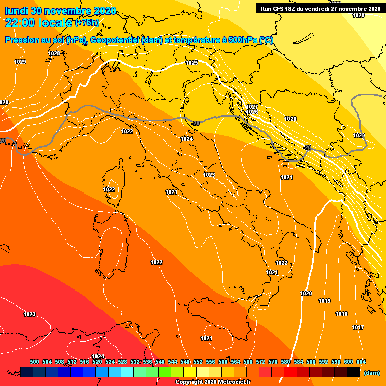 Modele GFS - Carte prvisions 