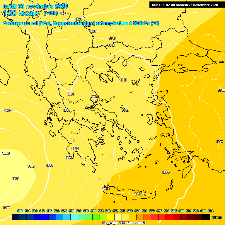 Modele GFS - Carte prvisions 