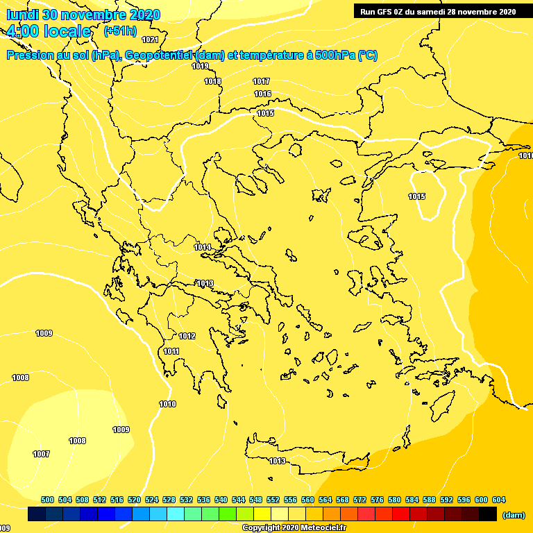 Modele GFS - Carte prvisions 