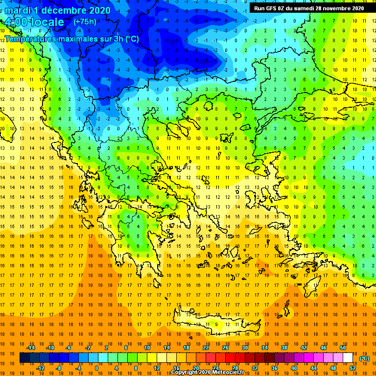 Modele GFS - Carte prvisions 