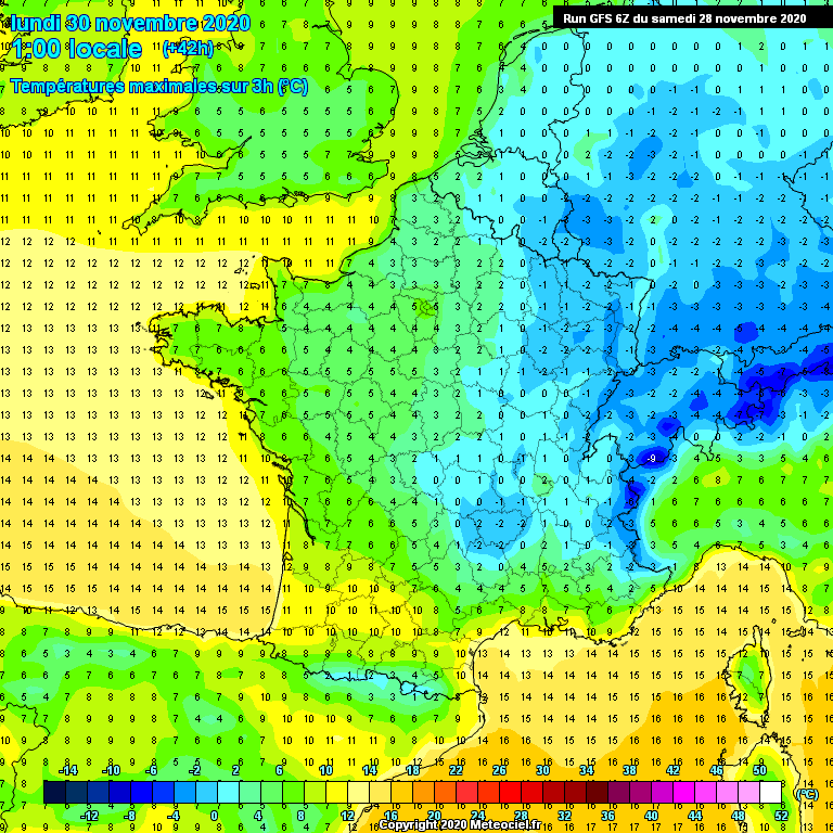 Modele GFS - Carte prvisions 