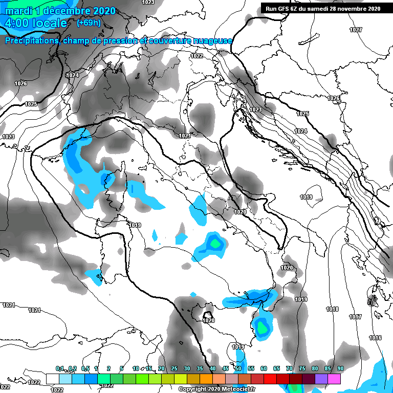 Modele GFS - Carte prvisions 