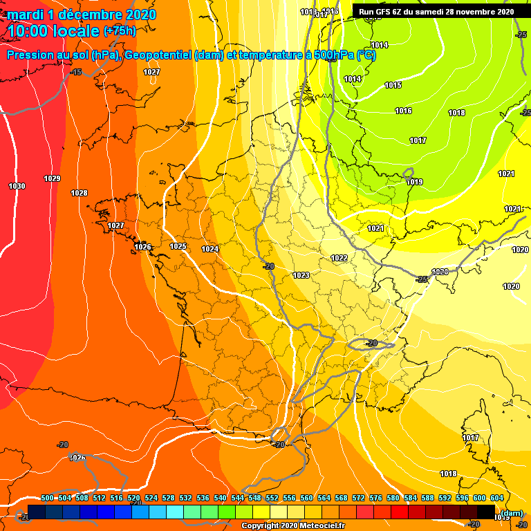 Modele GFS - Carte prvisions 