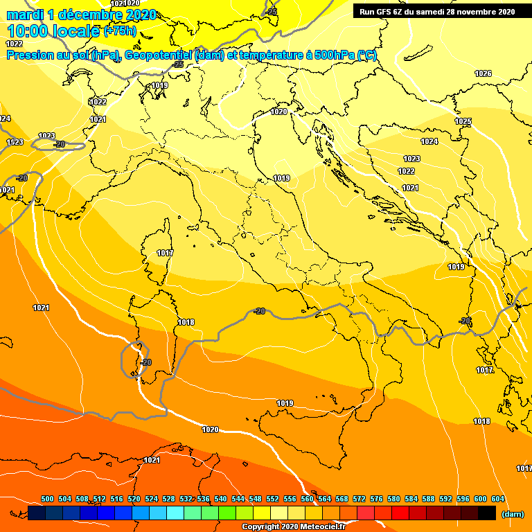 Modele GFS - Carte prvisions 