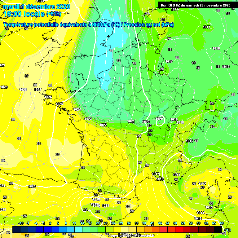 Modele GFS - Carte prvisions 