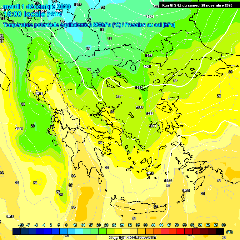 Modele GFS - Carte prvisions 