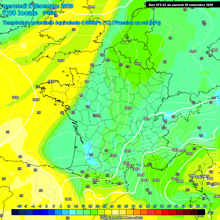 Modele GFS - Carte prvisions 