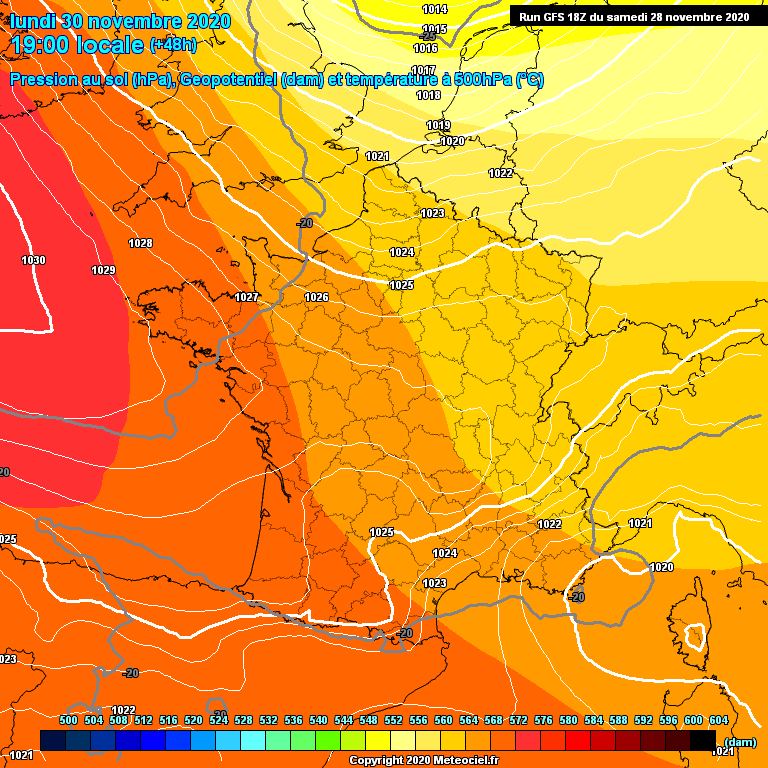 Modele GFS - Carte prvisions 