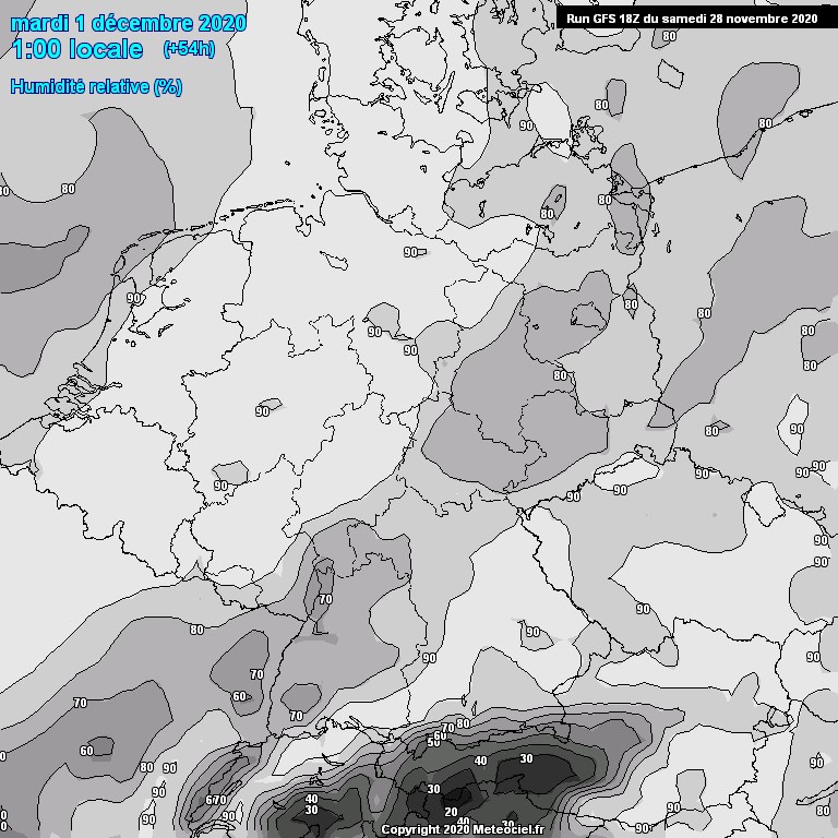 Modele GFS - Carte prvisions 