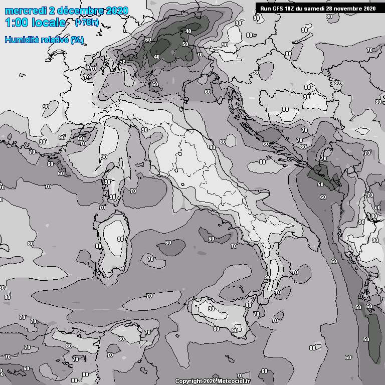 Modele GFS - Carte prvisions 