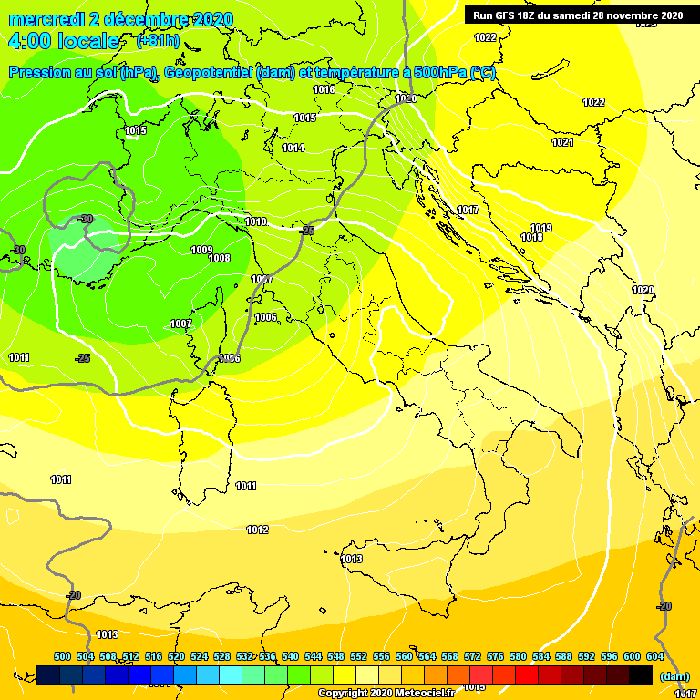 Modele GFS - Carte prvisions 