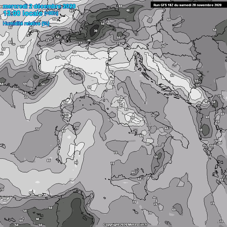 Modele GFS - Carte prvisions 