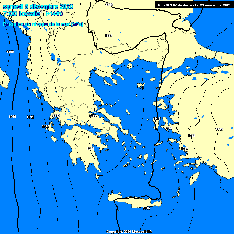 Modele GFS - Carte prvisions 