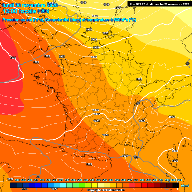 Modele GFS - Carte prvisions 