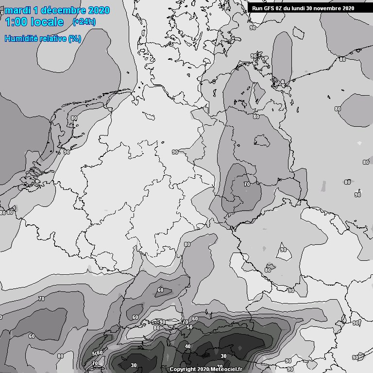 Modele GFS - Carte prvisions 