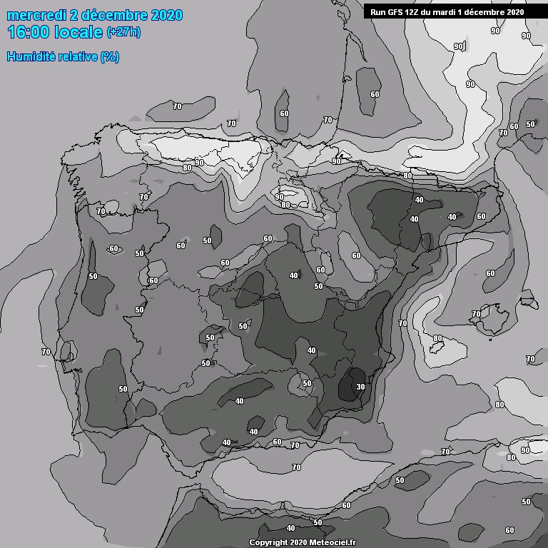 Modele GFS - Carte prvisions 